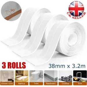 Bathroom Self-Adhesive Caulk Strip Sealant Tape Bath Toilet Wall Sealing Trim UK - Picture 1 of 20