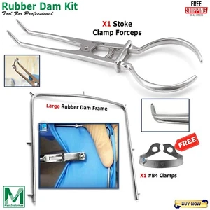 Gummi Damm Kit B4 Brinker Klemmen Pinzette Dental Rahmen Pince Digues en Kautschuk - Bild 1 von 4