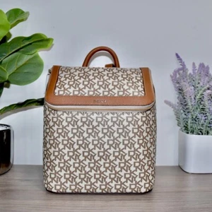 Sale! DKNY BROWN MONOGRAM LOGO BRADEE BACKPACK - Picture 1 of 7