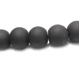 Glasperlen rund 7,5-8 mm schwarz matt ca. 105 Perlen nenad-design S03 - Bild 1 von 10