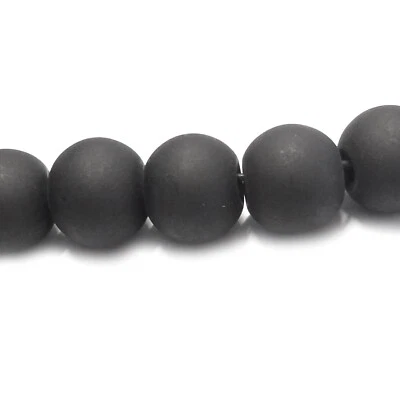 Glasperlen rund 7,5-8 mm schwarz matt ca. 105 Perlen nenad-design S03 - Bild 1 von 4