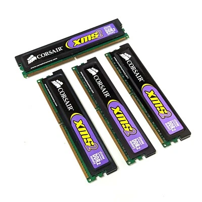LOT OF 4 Corsair XMS2 DDR2 CM2X1024-5400C4 (512MB x 2 1024MB x 2) - Image 1 of 3