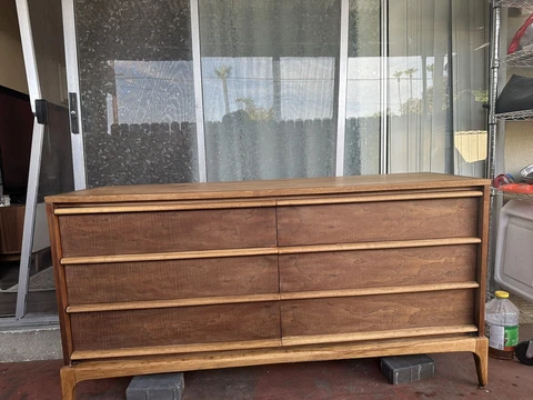 Lane Rhythm Walnut Mid Century Modern Dresser Cover
