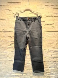 Neu mit Etikett LOGO by LORI GOLDSTEIN Damenjeans Bootcut kurz geschnitten blau grau Denim 6 - Bild 1 von 7