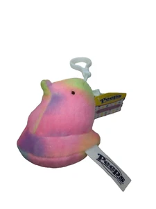Marshmallow Peeps mini chick rainbow tie-dye plush Easter backpack clip on - Picture 1 of 5