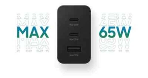 Genuine Official Samsung 65W Trio UK Power Adapter + Genuine Samsung USB-C Cable - Zdjęcie 1 z 3