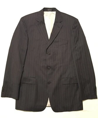 Hugo Boss Black Striped Scorsese Men's Blazer Coat 100% Virgin Wool Size 41L  - Image 1 of 4