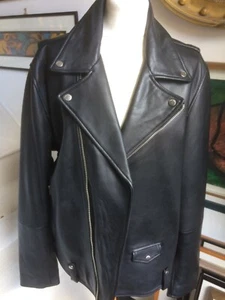 MANGO MEN BLACK XXL REAL SOFT LEATHER JACKET NEW WITH TAGS. - Picture 1 of 14