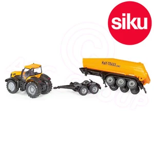 SIKU No 1858 1:87 JCB 8250 TRACTOR wth trailer Dolly + Halfpipe Tipping trailer - Picture 1 of 3