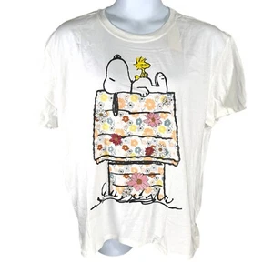 Neu mit Etikett Peanuts Figuren Snoopy und Woodstock besticktes T-Shirt - Bild 1 von 6