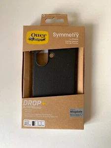 OtterBox Symmetry MagSafe Cactus Leather Apple iPhone 16 Case Black, DROP+ - Picture 1 of 8