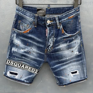 2024  Men's Jeans short slim Scuffed hole patch smulti-craft  denim # - Picture 1 of 13