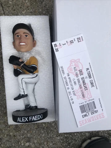 Alex Faedo Erie Seawolves Bobblehead SGA 1/1,000 Detroit Tigers W/ Ticket New Cover