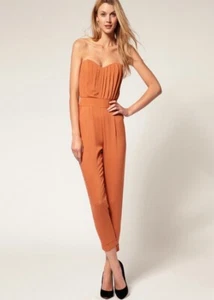 ASOS Womens Pleated Jumpsuit Peach Size 6 - Imagen 1 de 8
