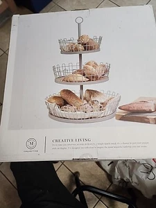 MARTHA STEWART COLLECTION - METAL AND BEECHWOOD - MULTI USE - 3 TIERED SERVER - Picture 1 of 6