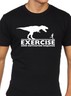 Exercise mens funny t shirt gym some motivation required dinosaur chase