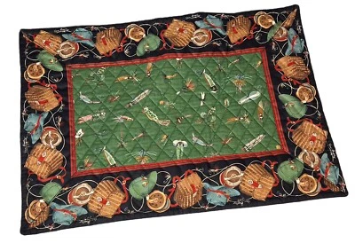 Vera Bradley Vintage Lures Green Placemat Indiana Tag - Image 1 of 2