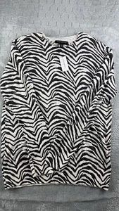 Maglione donna Banana Republic stampa animalier zebrato taglia media nero bianco nuovo con etichetta - Foto 1 di 7