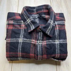 A.P.C. Rue Madame Paris Wool Plaid Flannel Shirt L/S Multicolor Mens Size XS - Picture 1 of 13