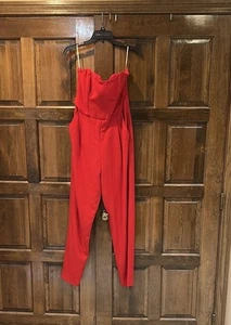 NWT Rachel Roy Red Strapless Jumpsuit Size 6 Show Your Love  - Picture 1 of 8