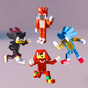 Sónico Articulado, Sombra, Nudillos, Colas en Estilo Pixel, Impreso en 3D - Imagen 1 de 23