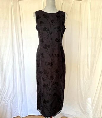 Vestido Petite Sophisticate para mujer 6 negro seda hada caprichoso sin mangas maxi Foto 1 de 4