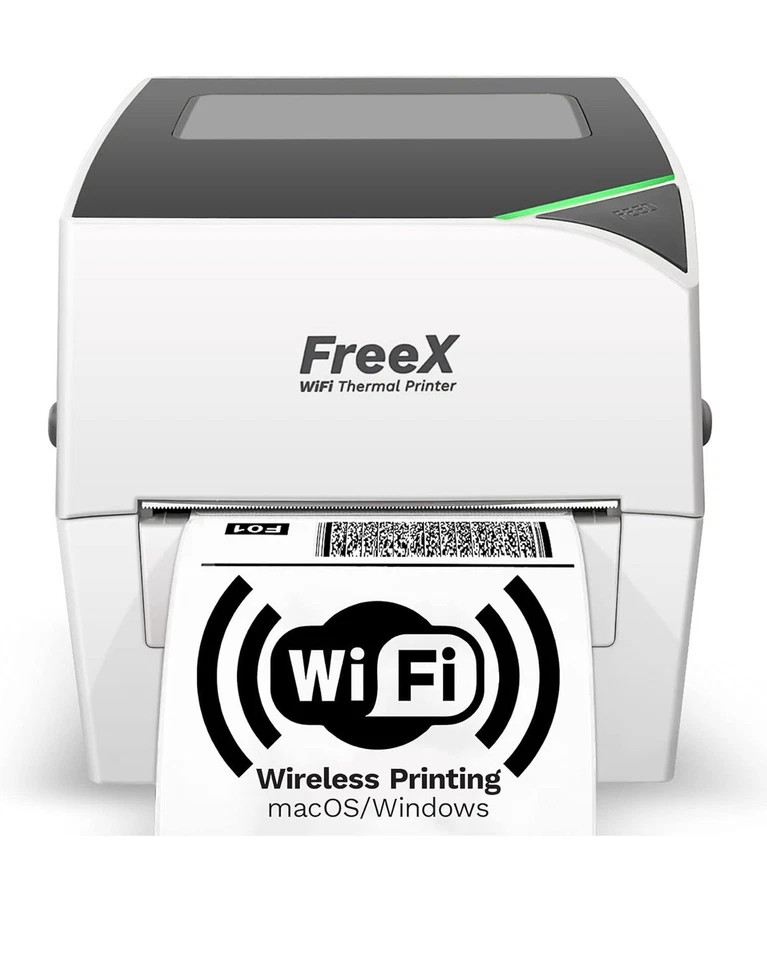 FreeX WiFi SuperRoll USB Or wireless Thermal Printer in Shadow White NEW 4x6 - Image 1 of 2
