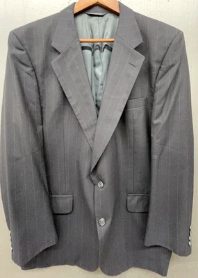 De Colección Burberry Chaqueta Hombres 46R Azul Lana Rayas Traje Deportivo Abrigo Blazer Oficina Foto 1 de 4