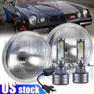 For Chevrolet Camaro Z28 SS RS 67-81 Pair 7"inch Round LED Headlight Hi-Lo Beam - Picture 1 of 16