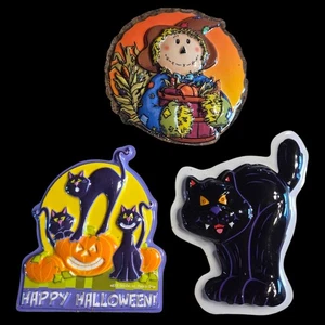 3 Halloween 3D Caketoppers Kunststoff DecoPac inkl. 5"-5,5" schwarze Katze Vogelscheuche Dekor - Bild 1 von 7