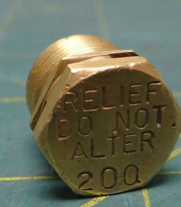 Victor #200 Überdruckventil Stopfen Messing Ersatzteil "Nicht ändern" 5/8" Länge - Bild 1 von 4