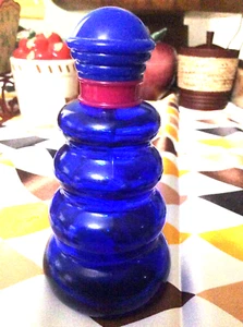 Cobalt Blue Glass Perfume Bottle Samba Cologne 4.5" Empty Display collectible - Picture 1 of 6