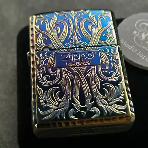 Zippo custodia armatura arabesque ottone numero di serie limitato accendino a olio Giappone - Foto 1 di 13