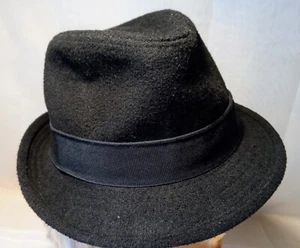 STETSON All American Fedora Black Hat Unisex Small/Medium Wool Blend #S. KS#2 - Picture 1 of 9