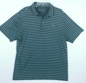 Under Armour Men's Polo Golf Loose Heat Gear Teal Dark Stripe Sz XL Logo - Picture 1 of 11
