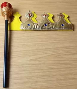 Royal Crown & Scepter Kids Costume Accessories Set - SOLD AS SHOWN - Picture 1 of 4