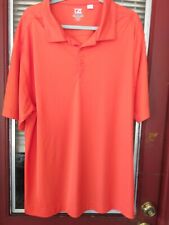 Men's Cutter &Buck  2XB Dry Tec Hunters Orange Polo Shirt EXCELLENT CONDITION!