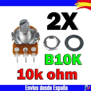 2x Potenciometro lineal 10k ohm B10K ohm 15mm + Tuerca Linear Potentiometer - Imagen 1 de 1