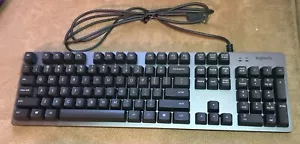 Logitech K840 Aluminum Mechanical Corded Wired USB Keyboard Black - TESTED - Picture 1 of 5