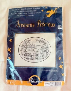 Gestempelt Kreuzstich Set Bauernhof Romantik blau Neu in Verpackung 17,5'/23' - Bild 1 von 2