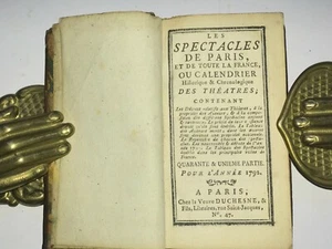 Les Spectacles De Paris et de toute la France 1792 EDITION ORIGINALE REVOLUTION - Imagen 1 de 7