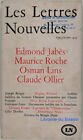 Les Lettres Nouvelles n°3 Edmond Jabès Maurice Roche Osman Lins Cl. Ollier 1973
