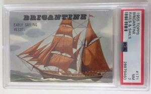 1955 Topps Rails And Sails #171 Brigantine casi nuevo PSA 7 - Imagen 1 de 2