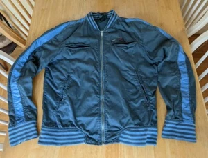 RaRe VinTagE DIESEL REMBOB STRIPED BLUE CAFER RACER WINDBREAKER JACKET S ITALY! - Picture 1 of 7