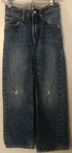 GAP Boys Size 7 Slim Denim Jeans Ripped Knees Pants Adjustable Waist - Picture 1 of 4