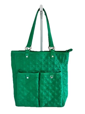 Vera Bradley 单肩包 托特包 周末 许多口袋 绿色 实心圆圈戒指 — 第 1/4 张图片