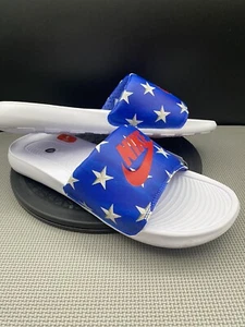 Nike Victori One Stars Print Slides Blue White USA CN9678-402 Size 8 America - Picture 1 of 14