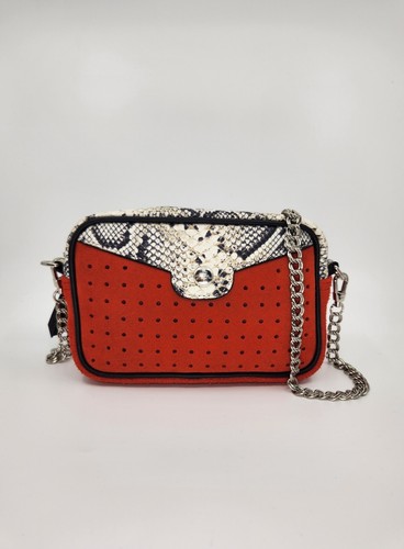 Borsa Longchamp Mademoiselle rossa scamosciata pelle serpente tracolla fotocamera cintura Francia