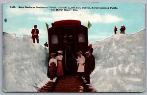 Postcard Denver CO c1912 Snow Banks on Continental Divide The Moffat Road Train - Picture 1 of 2