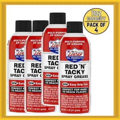 Lucas Oil 11025 Red "N" Tacky Spray Grease Aerosol 11 Ounce Capacity (Pack of 4) - Imagem 1 de 2